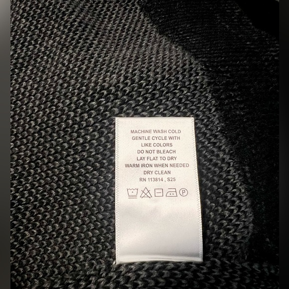 NWT BILLY REID LONG SLEEVE GEO FLOAT JACQUARD POLO BLACK/ASPHALT MEDIUM - Picture 7 of 7